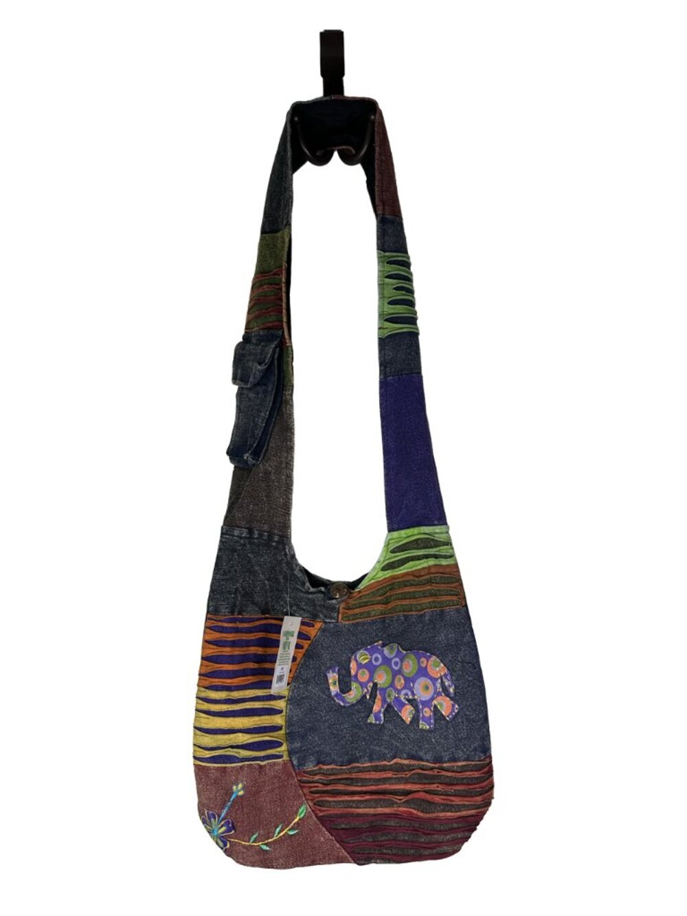NWT Boho Patchwork Elephant Monk Bag Nepal